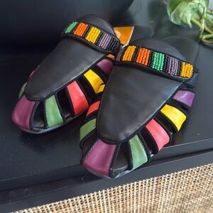 Farm Rio Women's Black Multicolor Sandals